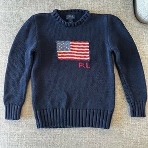 Ralph Lauren Navy Sweater w/ Flag
